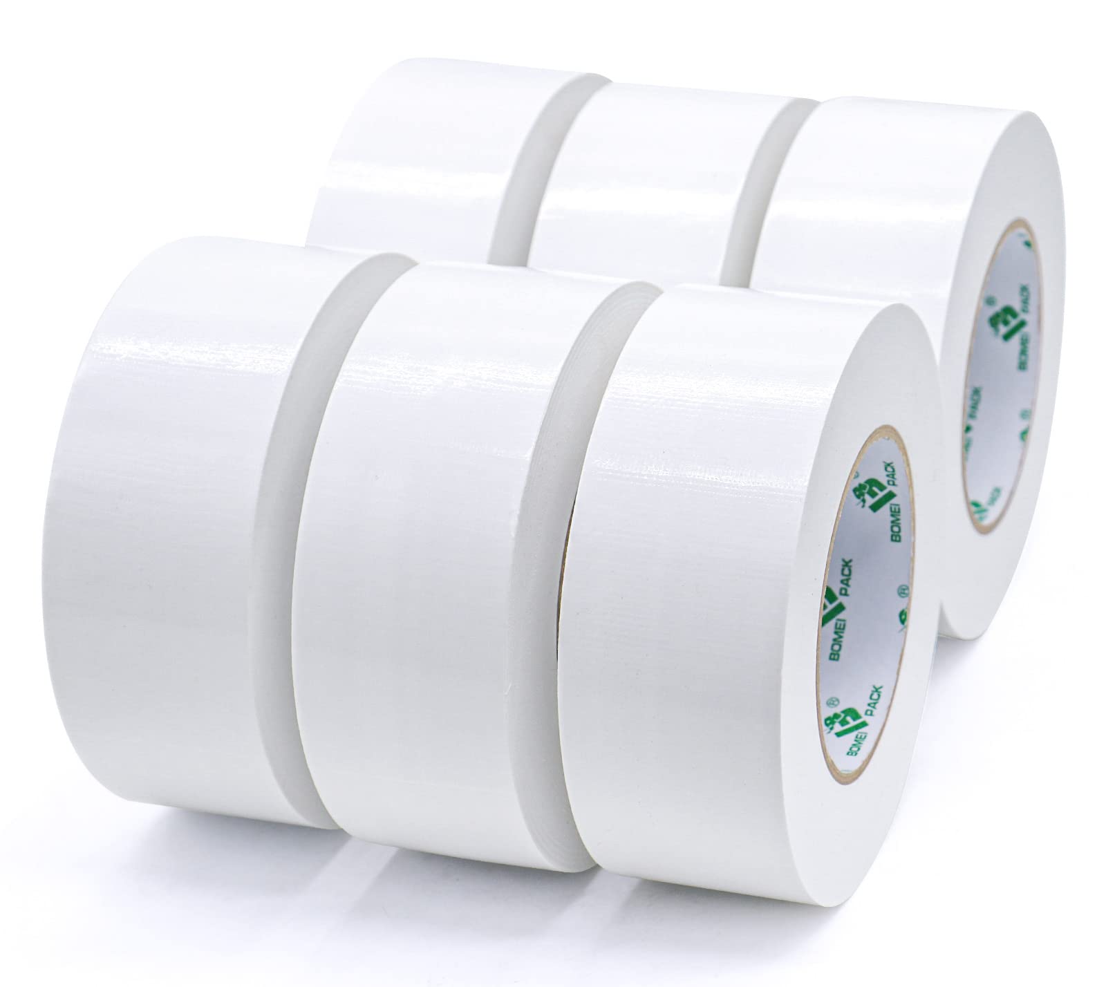 BOMEI PACK Mehrzweck Panzertape Weiß, Reparaturband 50 mm x 50 m, 6 Rollen (white)