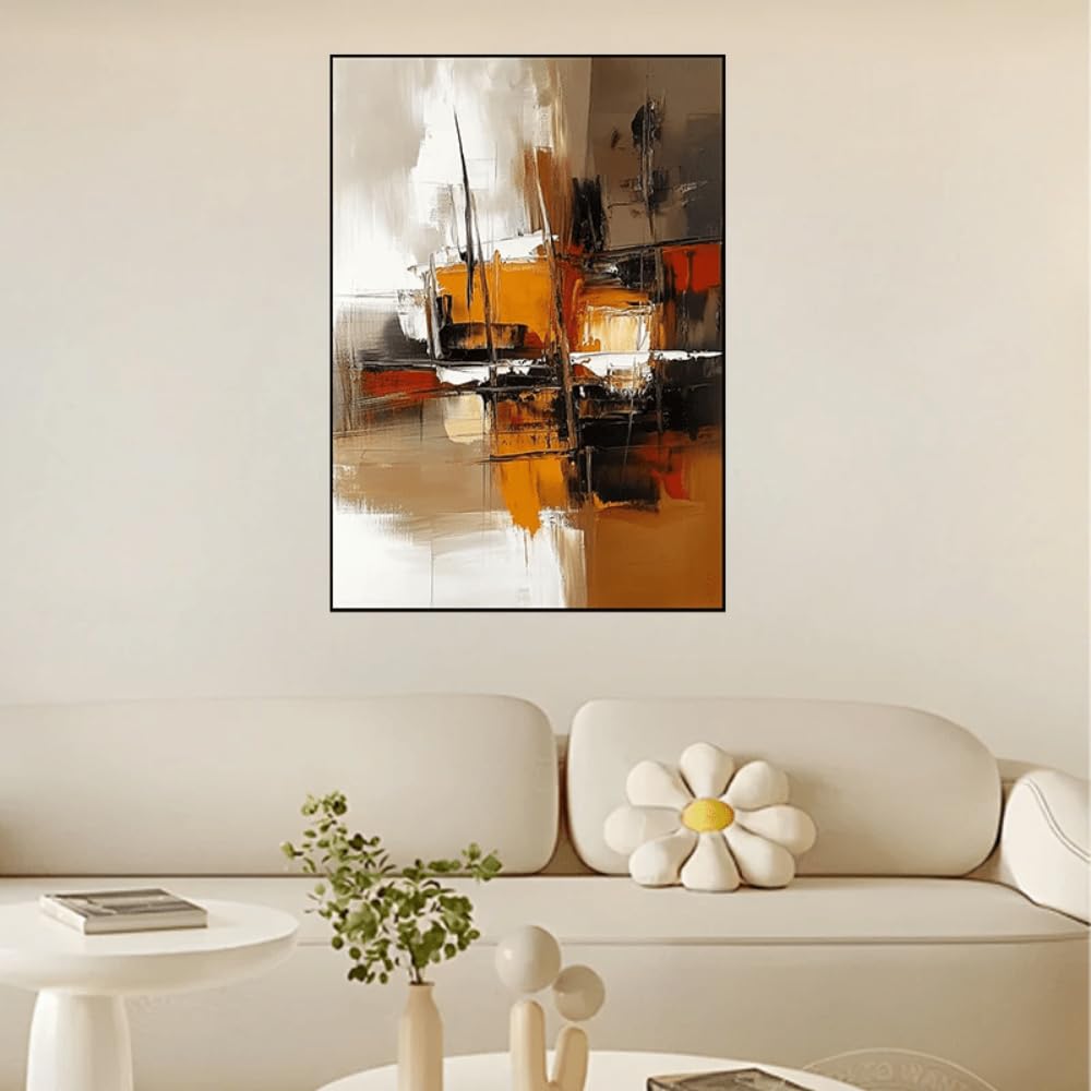 IHHGNB Modern Abstract Sailboat Painting Modern Wall Art Large Vibrant Mural Textured Brushstroke Canvas Prints Home Decoration(60x80cm(24x31in)/No frame)