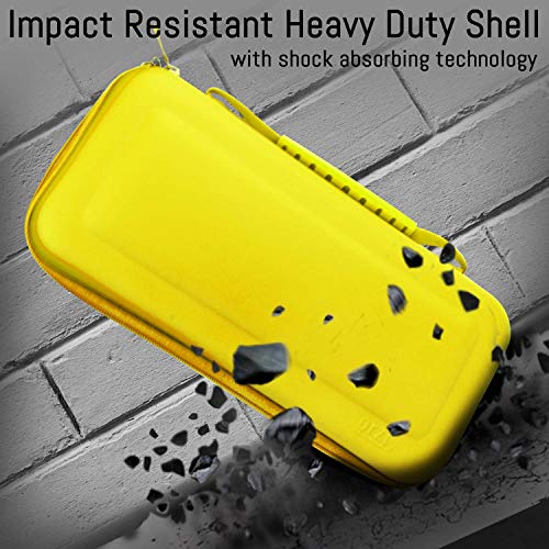 Image of Orzly Case for Nintendo Switch Lite - Portable Travel Carry Case with storage for Switch Lite Games & Accessories [Yellow]