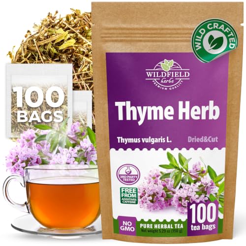 Image of 100 Bags Thyme Tea Thyme Leaves Tyme Herb Tea (Thymi Serpiylli Herba) - 100 Count 1.5 g Bags Thymus Serpyllum Herb Tomillo En Hierba