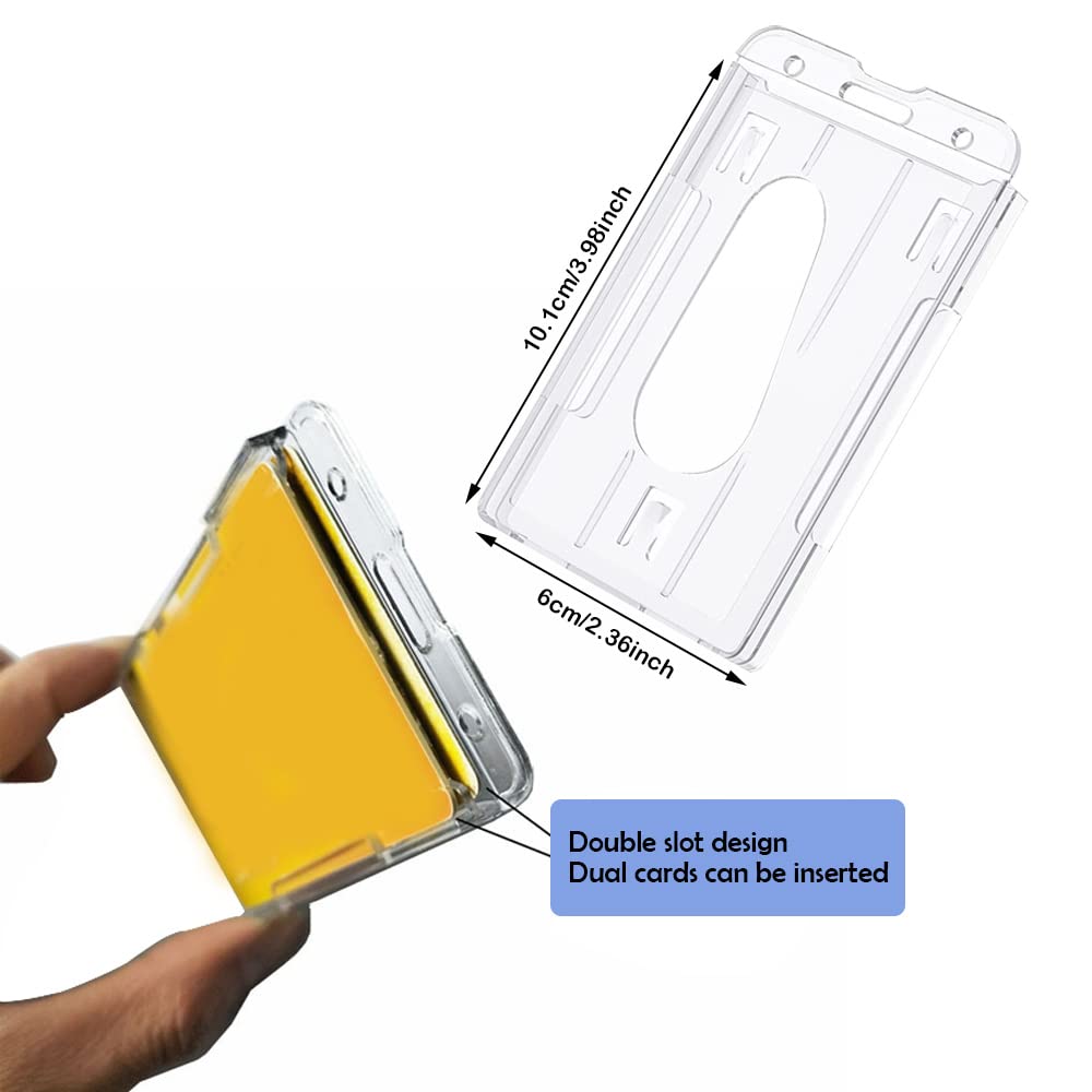 Portabadge Trasparenti 3 Pezzi - Porta Carte Di Credito E ID Con Fessura Per Pollice, Per Ufficio E Scuola - Foto 8