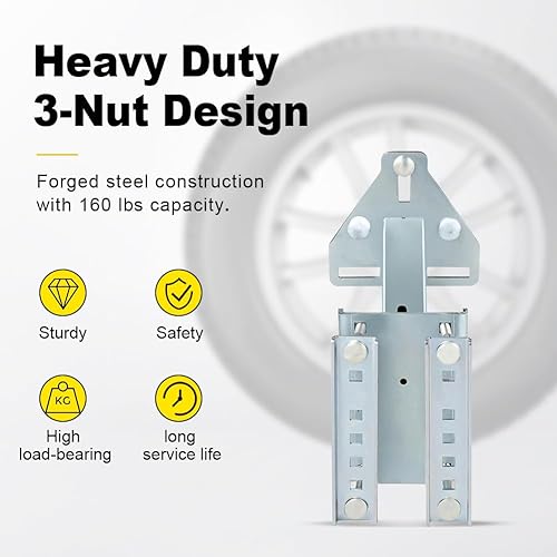 Miniatura 2 de Soporte para neumáticos de repuesto y soporte con cerradura, soporte universal para neumáticos de repuesto que se adapta a la mayoría de ruedas de