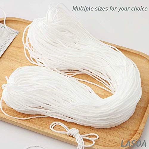 image for VARTHUS 1/8 inch Braided Elastic Band Width White Elastic String Cord 