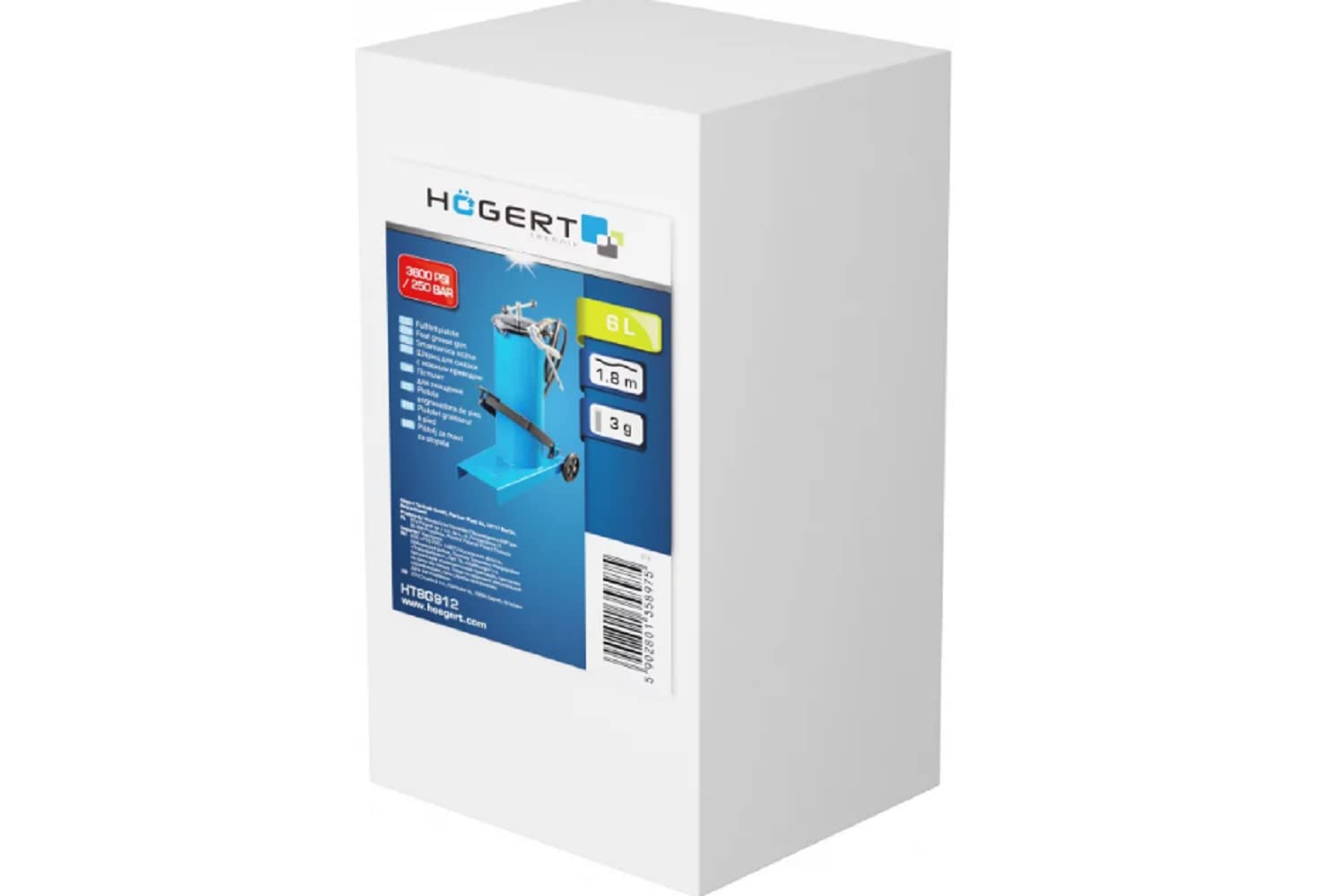 Högert Technik HT8G912 - Pistola de grasa para pies (capacidad de 6 L)