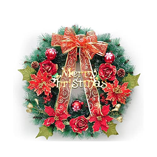 Guirlande de pin artificiel Joyeux Noël de haute densité avec nœud satiné