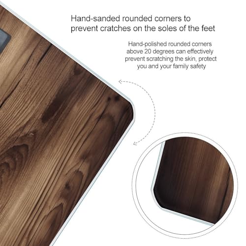 Báscula digital de baño con diseño madera y alta precisión miniatura 4