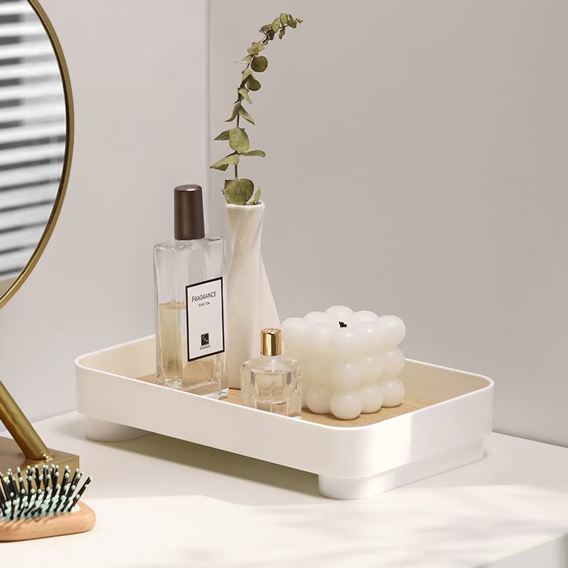 AfooBezos Rectangle Bathroom Tray, Countertop Organizer Trays 9.45" Vanity Counter Tray Cosmetic Holder Decorative Tray Dresser Tray for Ornament,Candle, Lotion Bottle, Cosmetics