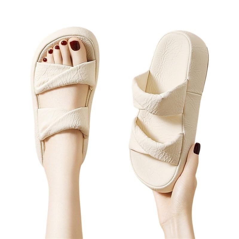 Genuine Leather Thick-Soled flip Flops for Women Outdoor Casual Beach Sandals for Travel Vacations Casual outings3