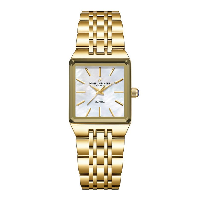Image of Daniel Hechter Paris Clara Collection Analog Quartz Watch for Women with Square Dial, Metal Case, Stainless Steel Strap and Water Resistant