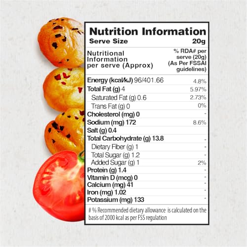 Image of MOM - Meal of the Moment, Roasted Tomato Achaari Makhana, 52g /56g | Gluten Free | Anti Oxidants | MSG Free | Zero Trans Fat | No added Preservatives and No Artificial Flavours
