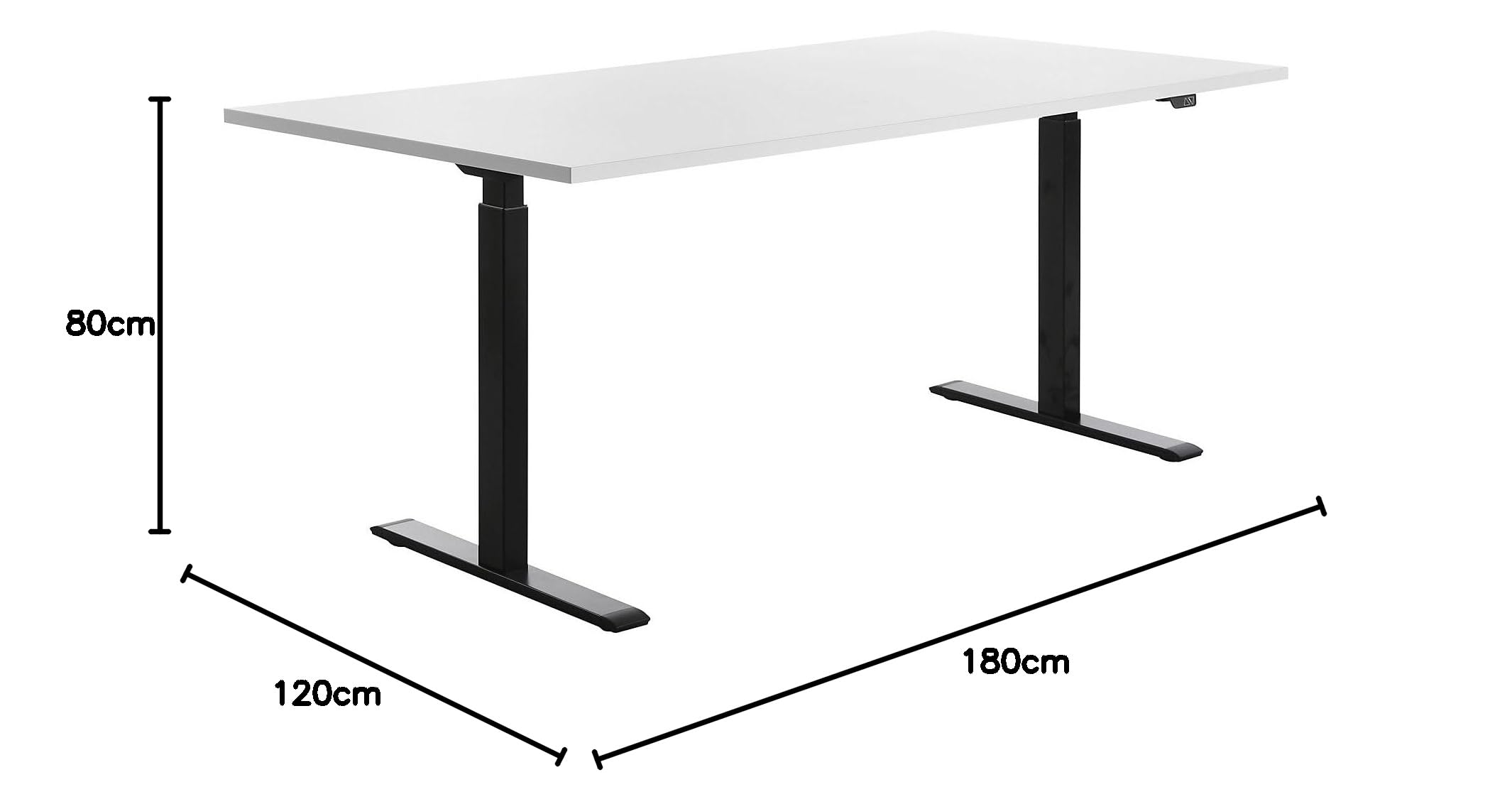 Topstar | Scrivania | regolabile in altezza elettrica | diritta | larghezza 1800 x 800 mm | bianco/nero