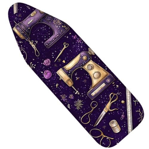 Image of Nuxovilar Purple Sewing Machine Ironing Board Cover 15x54 Polyester | Iron Pad Scorch Guard laundry helper protective board shield home laundry room craft studio (Sewing Machine)