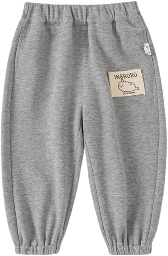 Toddler Baby Boys Girls Cartoon Sport Pants Pockets Infant Jogger Thickened Pants Little Kids Casual Winter Trousers