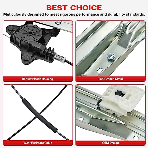 Image of BDFHYK 749-509 Power Window Regulator Without Motor Front Right Passenger for Chrysler Town & Country,for Dodge Grand Caravan, for RAM C /V, for Volkswagen ROUTAN