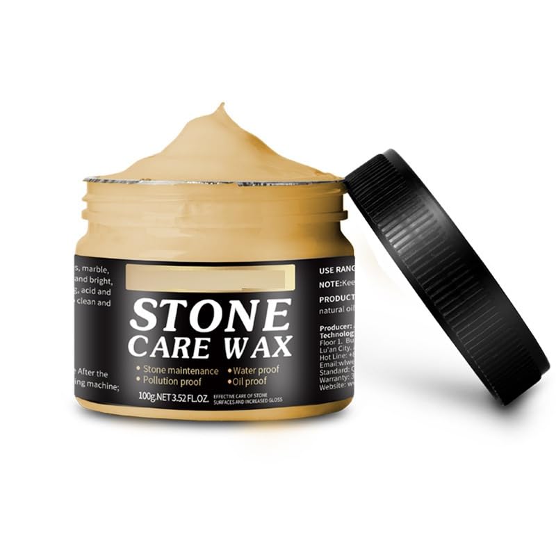 Cera de Pulido para Mármol,Cera Polaca Multiusos Impermeable,Pulidor y Limpiador de Muebles de Cera de Abejas,Stone Care Wax,Natural Stone Care,Ceras de Pulido Nutritivo para Piedra 100g