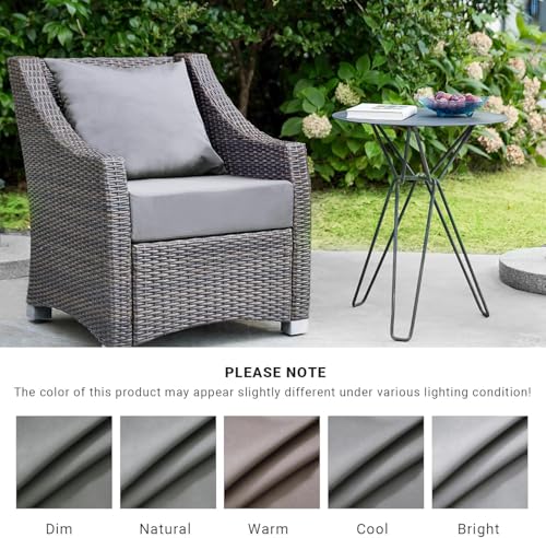Image of IPYNBAP Outdoor Cushions for Patio Furniture,Outdoor Seat Cushion Set 24 x 24 x 5.75 Inch,Waterproof & Fade Resistant Outdoor Chair Cushions,Deep Patio Chair Cushion with Removable Cover,Grey