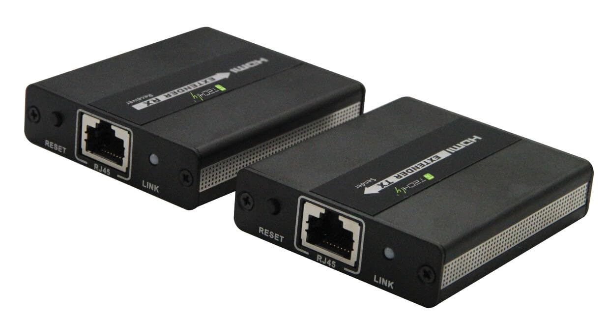Techly 104301 Extender HDMI Real Time su Cavo Cat.5e/6 Fino 120 Metri Nero
