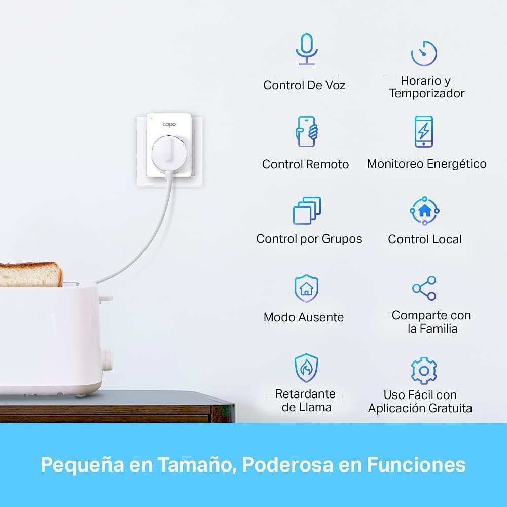 Tapo P110 (4 paquetes) – Mini enchufe inteligente Wi-Fi (con monitoreo de energía), programación encendido/apagado, ahorro de energía, compatible con Alexa y Google Home - 2