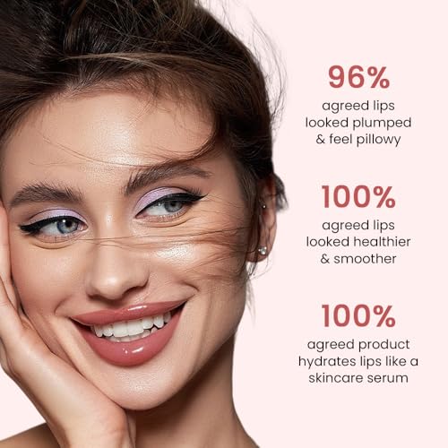 Image of FeiCuiYun Lip Tinted Glowy Balm Hydrating Tinted Lip Serum Lip Gloss, Ultra-Hydrating Natural Vegan Lip Balm, Sheer-Tinted Shine & Hydration, Soothes & Softens Dry Lips Skincare (Warm Rose)