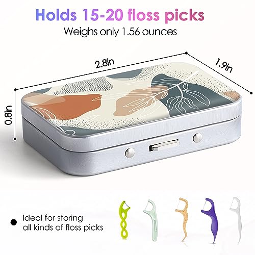 Image of Dental Floss Portable Case, Easy to Store Floss Picks of Various Sizes, Portable Dental Floss Dispenser is Perfect for Travelling, Hotels, Dinners, Appointments.Bohemian Leaf