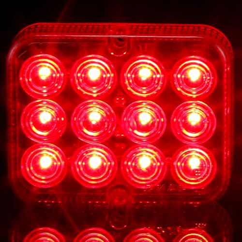 ETUKER 1x Feu Antibrouillard Rouge LED 12v Brouillard de Remorque Imperméable ECE Feux Remorque pour Voiture Caravane RV