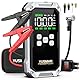 YUSMAN Starthilfe Powerbank mit Kompressor | 7000A Auto Starthilfe für alle Benzinmotoren & 7L Diesel | 150PSI Luftpumpe mit LCD & Multifunktions-Taschenlampe