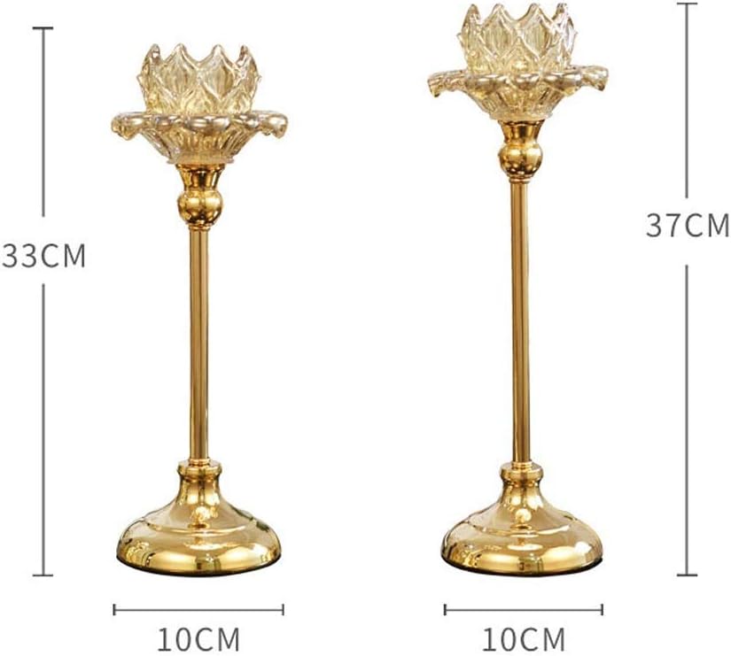 Candelabras Gold Crystal Candle Holder Set Decoration Romantic Candlestick Luxurious Prop for Sample Room Decoration (Color : Gold Size : L) (Gold Small)