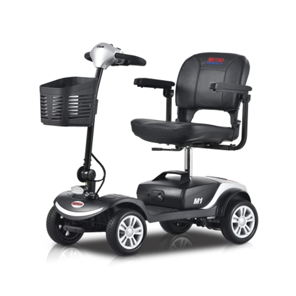 Mobility Scooters Seniors Outdoor Power Scooter Handicap Electric Scooters with 4 Wheel Lightweight Compact Motorized Scooter Silver