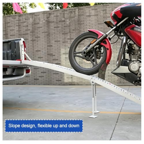 Rampas de carga para camión 2PCS con patas de soporte, plegables y fáciles de transportar, rampa pesada con superficie antideslizante para cortadora, ATV, carrito (221x28x5cm) miniatura 5