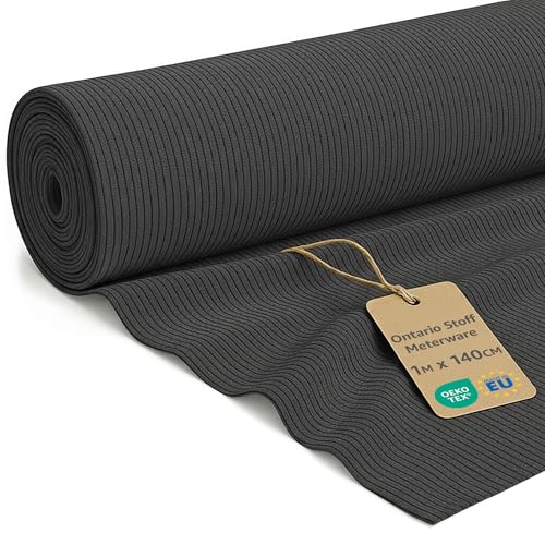 Tela de pana para Tapizar Tela a Metro Tapicería para Sofá - 1 m x 140 cm Tejido Antiarañazos por Metros para Revestimiento Diván Sillón Material Profesional Gris Oscuro