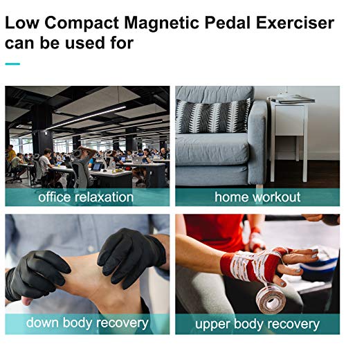 TECHMOO Pedal Exerciser Compact Magnetic Peddler Stationary Cycle Bike Mini Under Desk Exercise Workout Bike for Legs Arms Portable Indoor Office Low Impact Fitness Exercise with Adjustable Resistance - Thumbnail 3