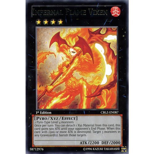 Amazon.com: YuGiOh : CBLZ-EN087 1st Ed Infernal Flame Vixen Rare