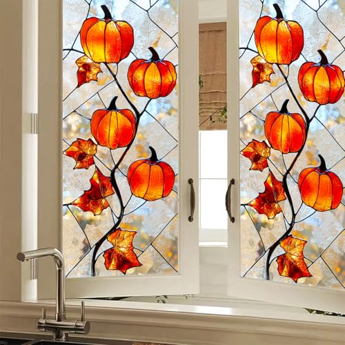 Película para Ventana Privacidad Hojas Otoño 17.7 x 39.3 pulgadas miniatura 1