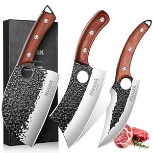 Huusk Butcher Knife Set Hand Forged...