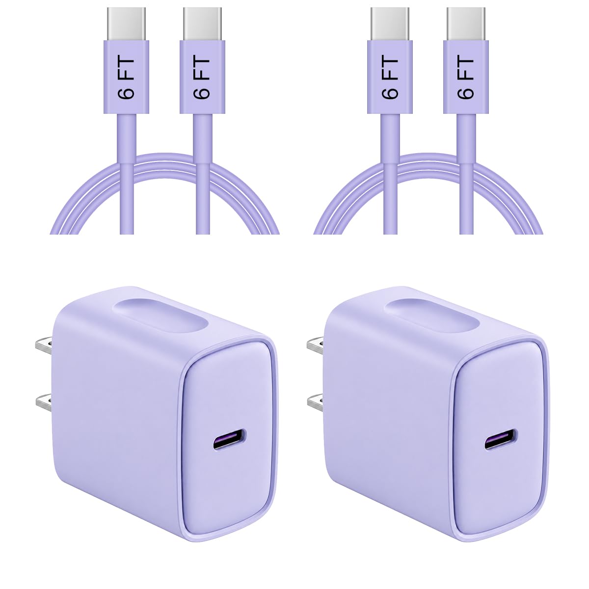 iPhone 17 16 15 Charger Fast Charging 6FT - 20W USB C Charger Block