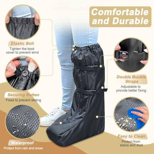 Walking Boot Cover Tall Medical Cast Fracture Foot Cast Case Orthopedic Brace Air Walker Covers for Women Men Outdoor Rain Winter Snow Boot Protector Foot Support with Sole - Image 3