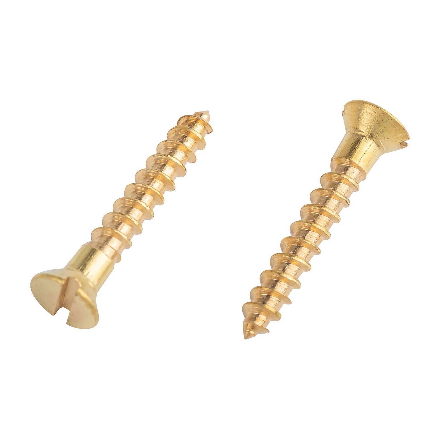 2x9.5mm (2x3/8) brass countersunk slotted head screw (Pack of 20, 50, 100) (20), Gold - Image 2