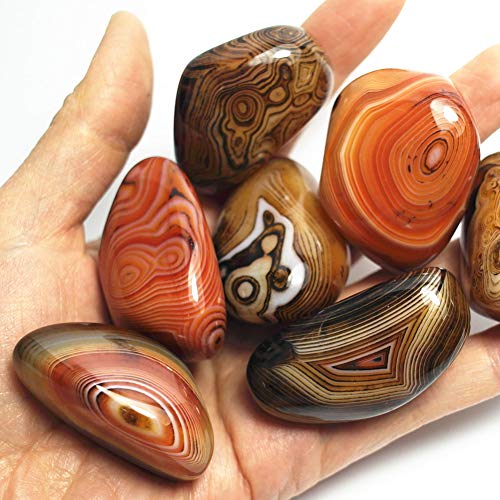 Banded Lace Agate Worry Stones Natural Healing Crystals Reiki Palm Stones for Meditation Yoga Relaxation Anxiety Relief Home Decor Madagascar Collection Gift 0.5 Pound