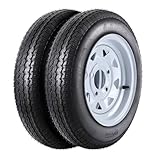 2-Pack Heavy-Duty Trailer Tire & Wheel Assemblies – 4.80-12 6PR Load Range C – 4 Lug on 4" Bolt Design, All-Weather, Easy Install, Ideal for Utility, Camper, Boat Trailers, 4.80-12 6PR 4 holes