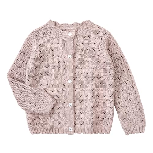 Miipat Bambino Ragazza Cardigan Maniche Lunghe Pulsante Solido Colore Maglieria