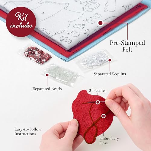 Image of Bucilla Felt Applique 18 inch Stocking Making Kit, Jolly Gingerbread Snowman, Perfect for DIY Arts and Crafts Projects