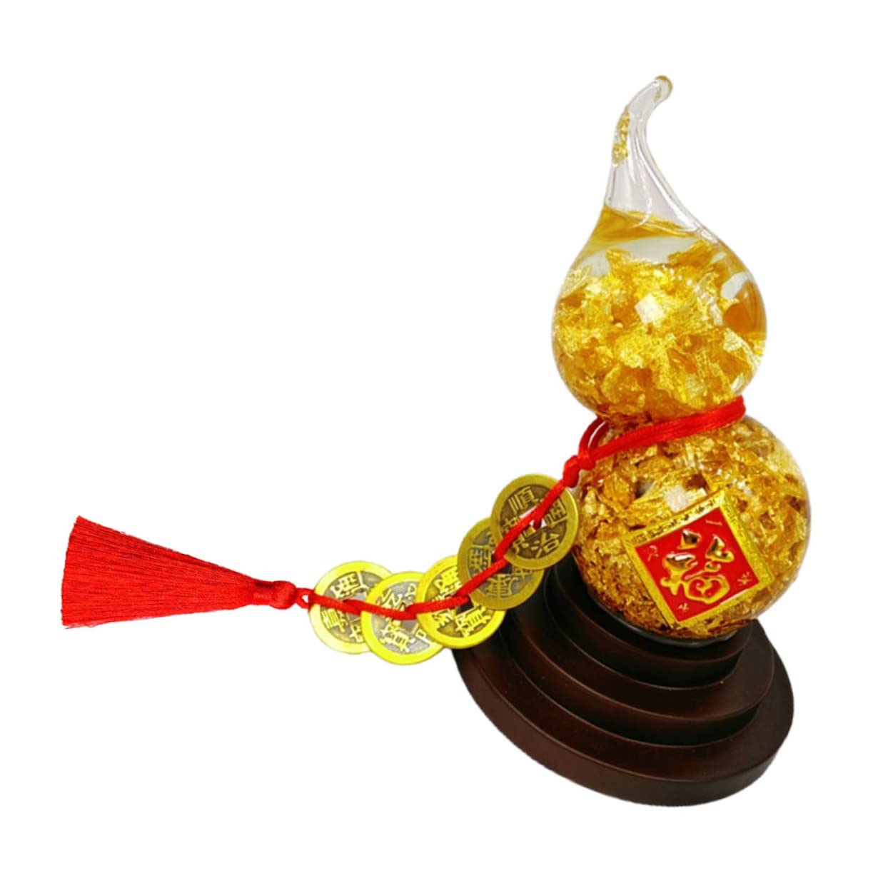 Zerodeko Kristall Kürbisdeko Gold, 1 Stück, Gourd Form, Kunstoff | Schreibtischdekoration für Zuhause und Hotel, 24k Goldfolie, Dekoratives Sammlerstück