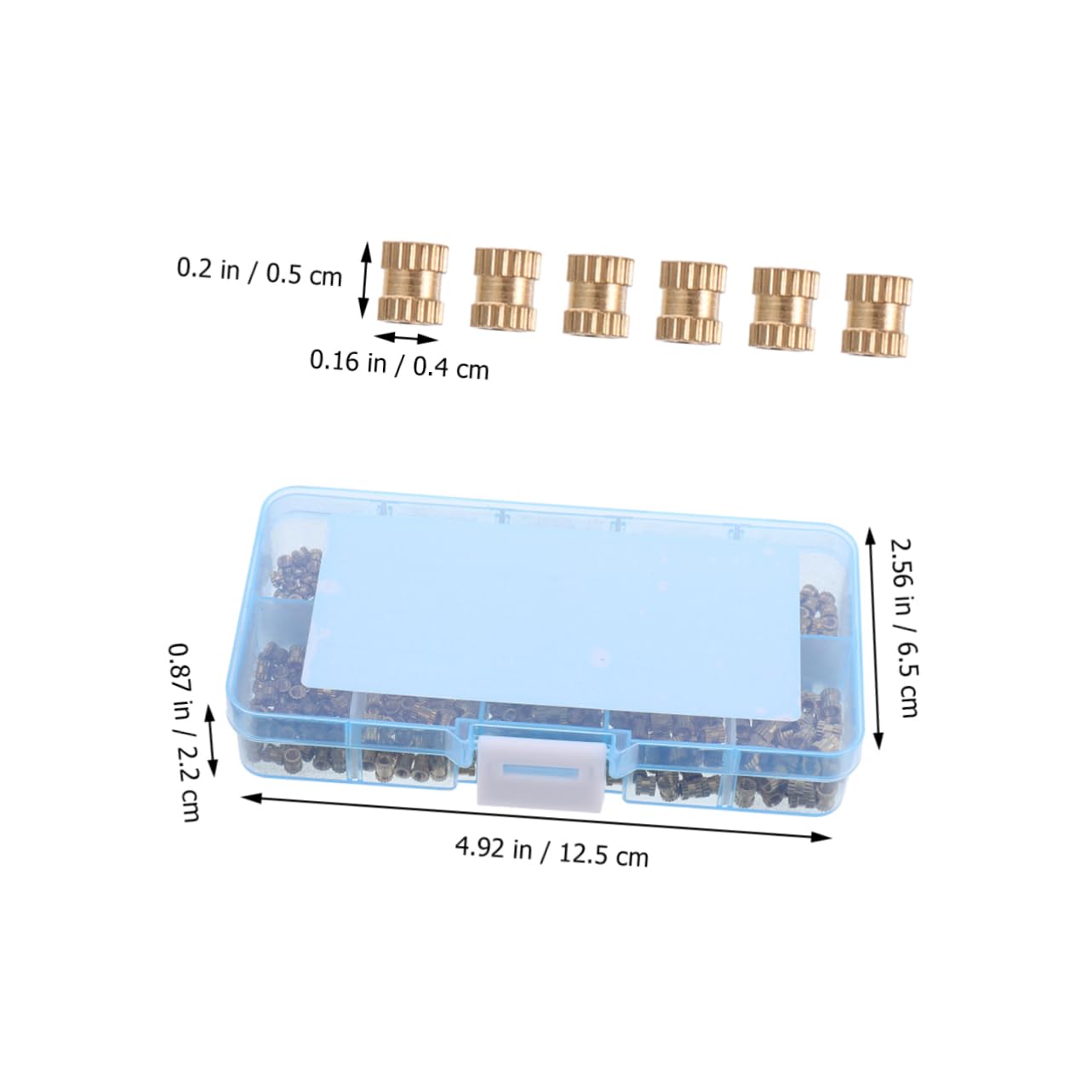 1500pcs Injection Brass Thread Insert Embedding Nuts Female Threaded Knurled Nuts for Hardware