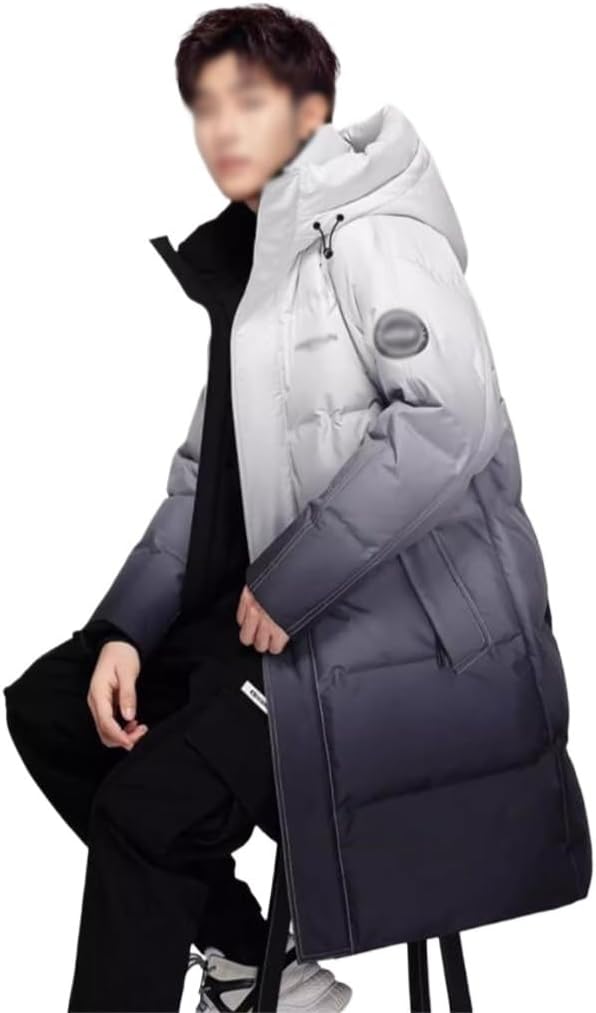 VIDI Fashion Gradient Warm Winter Coat Down Jacket Men's Thick In The Long