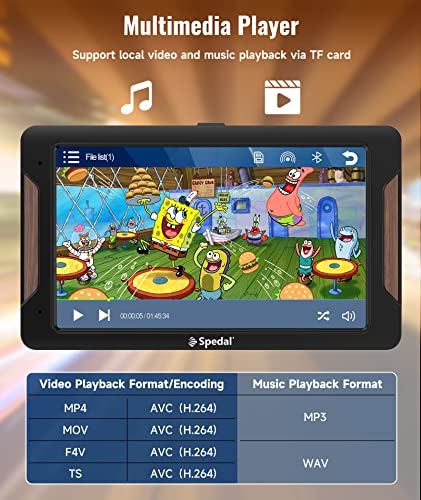 Spedal 7 Inch Wireless Apple Carplay And Android Auto, Portable Car Stereo With Mirror Link, Multimedia Player, Bluetooth, Aux/Fm, Google And Siri Assistant, Dash Or Windshield Mounted #TOP7
