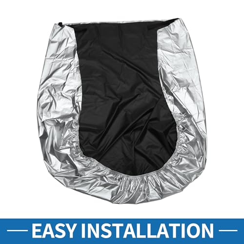 Image of ABSOPRO Car Windshield Cover Half Car Cover Top with Reflective Straps for Ice and Snow for Most Cars Silver Tone 210D Silver Tone 87 inch x 63 inch