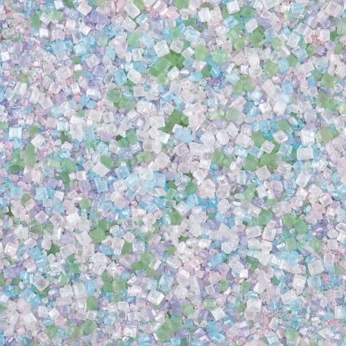 Image of Mermaid Sanding Sugar Sprinkles, 4.6 oz Edible Pastel Green Purple Pink Blue Sugar Crystal for Baking Topping, Cupcakes, Cookies, Ice Cream, Cake Decorating, Spring Wedding Holiday Party Supplies
