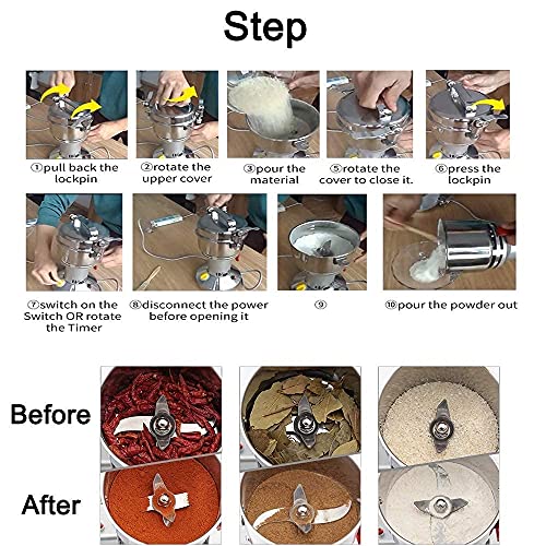 SXLCKJ Kaffeemühle Burr Grain Crusher Kapazität Haushalt Chinesische Kräutergewürzmühle Grinder Ele(Crusher) – Bild 7