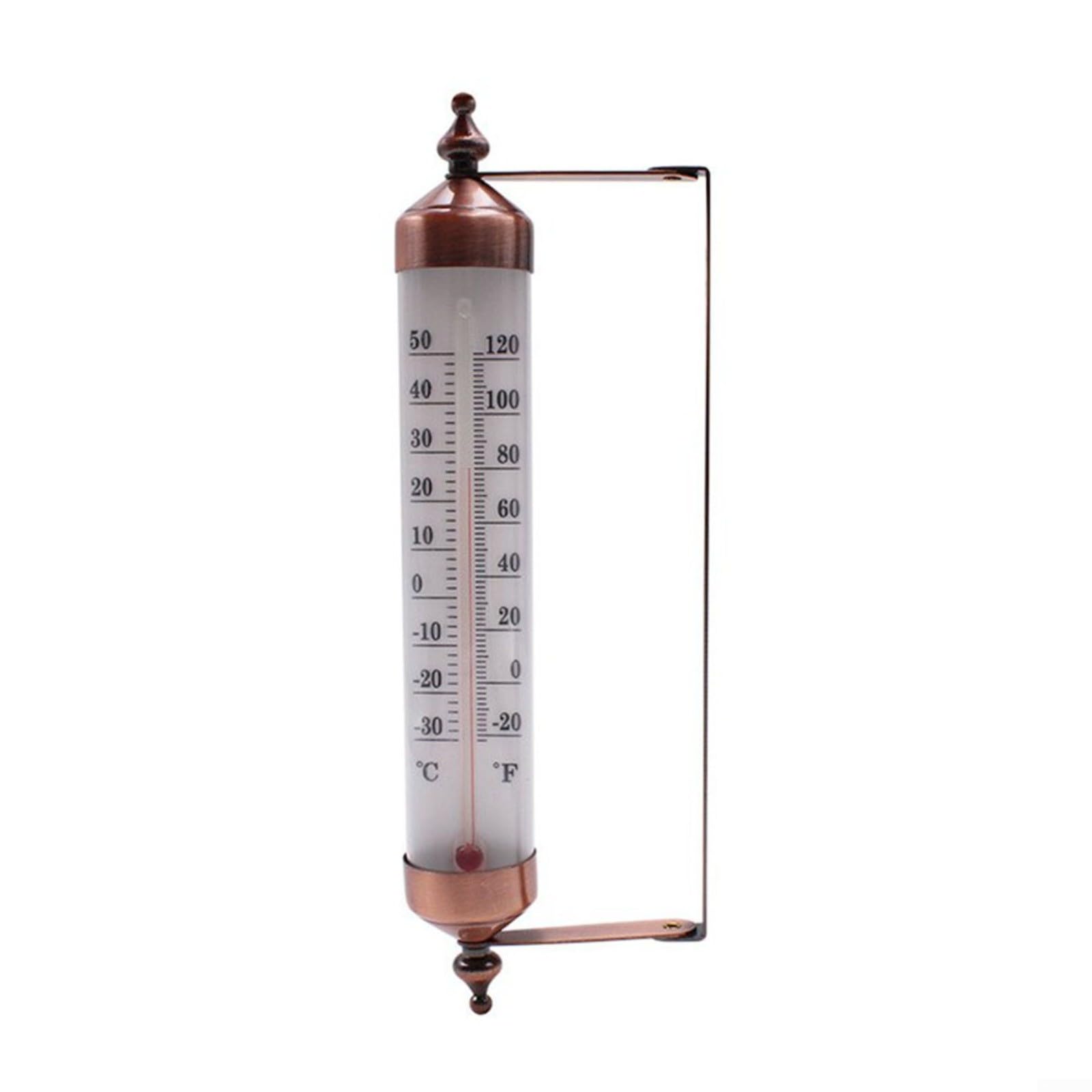 Termómetro de metal de 10 pulgadas para interiores y exteriores, con doble escala Fahrenheit Celsius, medidor de temperatura inalámbrico para montaje en pared, para jardín, patio, cocina