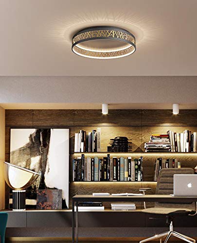 Vind plafondlamp zwart goud in Lampen